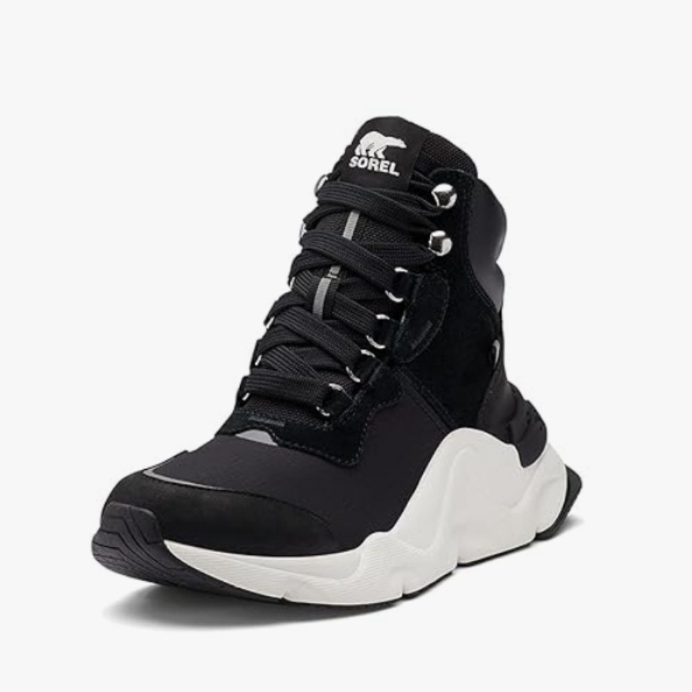 Sorel Black and White Women's Winter Boot Sneaker